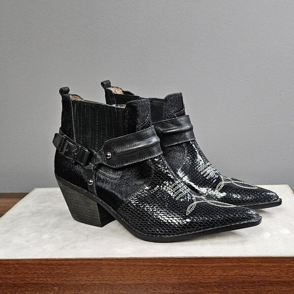 Donald Pliner Ankle Cowboy Boots - Picture 1 of 4